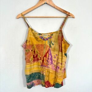 Jams World Tank Top Women Size Large? Yellow Adjustable Straps